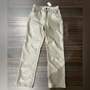 Stylish taupe Leather Pants
